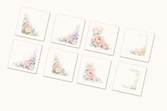 Watercolor Floral Corner Clipart - 24 Product Image 4