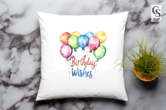 Colorful Birthday Wishes Balloon Clipart Sublimation PNG Product Image 3