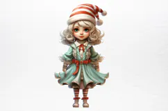 Christmas Little Girl Clipart PNG Product Image 3