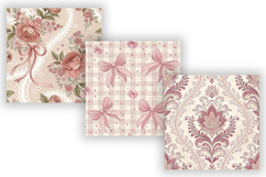 Pink Coquette Digital Paper Pack, Feminine Floral Product Image 3