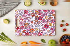 Cute Doodle Flowers Cutting Boards sublimation Design Product Image 3