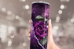 Galaxy Glitter Roses Tumbler Seamless Wrap Sublimation Product Image 3