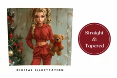 Christmas Tree Tumbler Design, Christmas Blonde Girl Tumbler Product Image 3