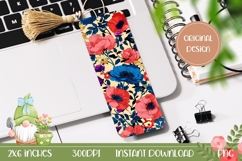 Poppy Flowers Bookmark, Vintage Flowers Printable Product Image 1