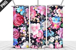 Flowers Tumbler Wrap | Sublimation Design | Tumbler PNG Product Image 1