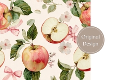 Red Apples Tumbler Wrap Design, Fruits Tumbler Sublimation Product Image 3