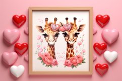 Cute Couple Animal Valentine Clipart, Valentines Day Couplet Product Image 3
