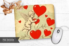 Vintage Cupid and Hearts Mouse Pad PNG Design Product Image 1