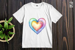 Rainbow Watercolor Heart Clipart Sublimation PNG Product Image 3