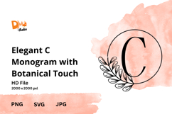 Elegant Monogram with Botanical Touch Product Image 1
