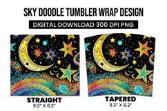 Sky Doodle Tumbler Wrap Design Product Image 3