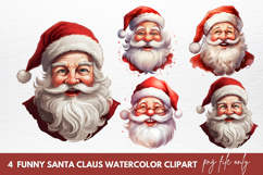 Funny Santa Claus Watercolor Clipart Product Image 1