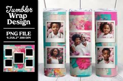 Photo Collage Tumbler Wrap Sublimation Design Floral Product Image 1