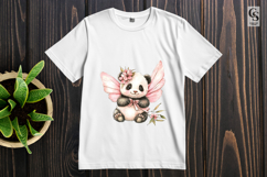 Fairy Panda Watercolor Clipart Sublimation PNG Product Image 3