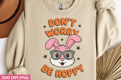 Don&#039;t Worry Be Hoppy PNG, Retro Easter Sublimation PNG Product Image 3