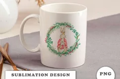 Peter Rabbit Christmas Wreath Clipart PNG Product Image 3