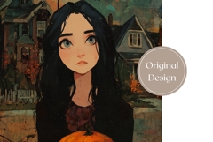 Spooky Halloween Tumbler, Cartoon Halloween Girl PNG Product Image 3