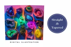 Gemstones Tumbler Design, Colorful Minerals Tumbler Wrap Product Image 3
