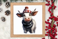 Cute Cow for Christmas Clipart Sublimation, Christmas PNG Product Image 3