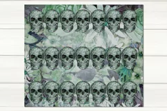 Gothic Skull and Flowers design | Skinny tumbler Sublimation Product Image 4