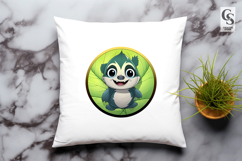 Cute Raccoon Leaf Clipart Sublimation PNG Product Image 3