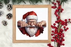 Christmas Santa Claus Peeking Clipart PNG Product Image 3