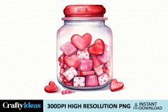 Candy Jar Valentine Sublimation Clipart Product Image 1