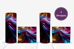Liquid Waves Tumbler Sublimation, Shimmer Tumbler PNG Product Image 3