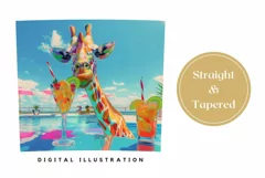 Funny Giraffe Tumbler Sublimation, Summer Animals PNG Product Image 3