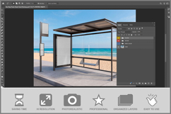 Bus Stop Poster Beach Sand Product Image 2