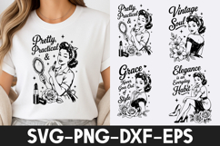 Retro Beauty Lady Vintage Design SVG Product Image 1
