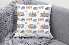 Christmas Town Seamless Pattern, Digital Paper Product Image 3