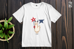 Watercolor Patriotic Llama Clipart PNG Product Image 3