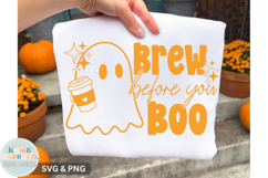 Brew Before you Boo SVG PNG | Mom Halloween Coffee SVG PNG Product Image 3