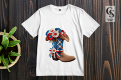 Patriotic Cowboy Boot Floral Clipart Sublimation PNG Product Image 3
