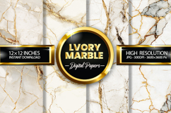 Lvory Marble Digital Papers - 04 variations Product Image 1