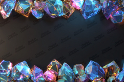 Crystal Gem Border Background Neon Diamond Frame Product Image 1