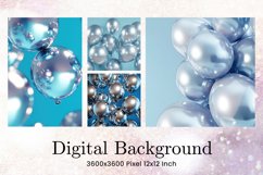 Balloons Background Pastel Birthday Party Backdrop Wallpaper Product Image 1