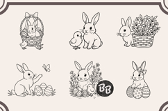 Easter Bunny SVG Bundle Cute Easter Clipart &amp; SVG Files Product Image 4