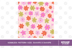 Retro Flowers Seamless Pattern Floral Png Sublimation Daisy Product Image 2