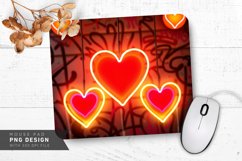 Neon Hearts Graffiti Mouse Pad PNG Design Product Image 1
