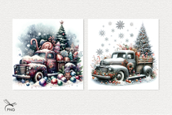 Christmas truck digital paper, background clipart Product Image 3