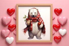 Valentines Day Bear Sublimation Clipart, Valentines Day PNG Product Image 3