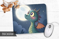 Moonlit Happy Dragon Mouse Pad PNG Design Product Image 1
