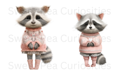 Raccoon, Shabby Chic, Ephemera, PNG, Clipart Product Image 3