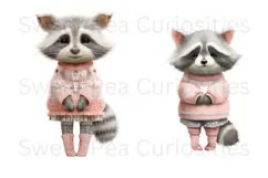 Raccoon, Shabby Chic, Ephemera, PNG, Clipart Product Image 3