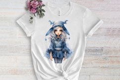 Blue Christmas Watercolor Clipart Sublimation Product Image 3