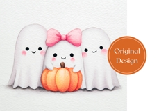 Watercolor Halloween Ghost Tumbler, Cute Halloween Tumbler Product Image 3