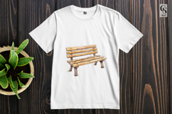 Rustic Wooden Bench Clipart Sublimation PNG Product Image 2