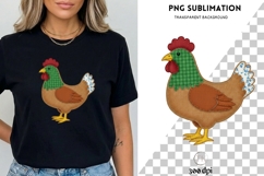 Chicken PNG | Rustic Farmhouse Hen Clipart | Vintage Fabric Product Image 3